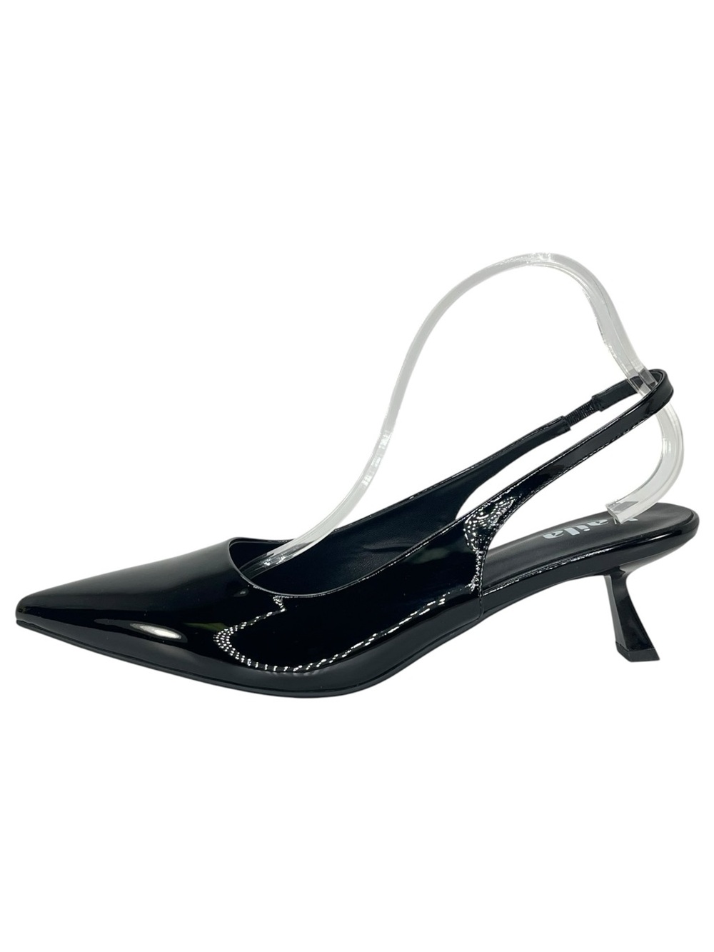 Vaila Lisa Black Patent Leather Slingback Womens Heels Size 13M - Picture 3 of 10